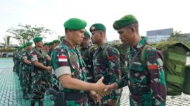 Pangdam XII/Tpr Mayjen TNI Novi Rubadi Sugito Sambut Kepulangan Satgas Yonzipur 6/SD Usai Tugas Kemanusiaan di Aceh