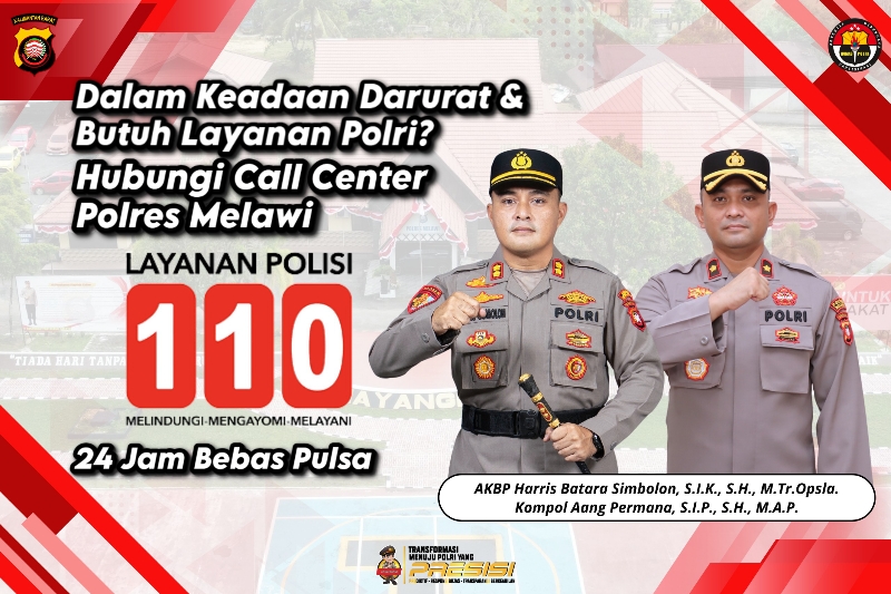 Polres Melawi Optimalkan Hotline 110 untuk Pelayanan Masyarakat
