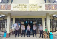 IPDA Dedi Iskandar Pimpin Pengamanan Jumat Agung di Gereja Santo Yohanes Maria Vianney Serimbu