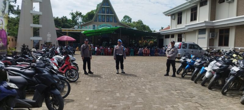 Pengamanan Ibadah Minggu Paskah 2026 di Gereja Santo Yusuf Karangan Berlangsung Aman dan Kondusif