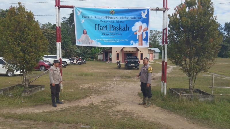 Polsek Kuala Behe Amankan Perayaan Paskah 2026, Ibadah di Tiga Gereja Berjalan Lancar