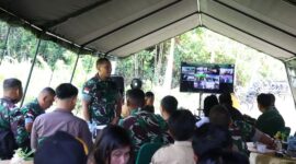 Dandim 1206/Psb Letkol Arm Andreas Prabowo Putro Ground Breaking Jembatan Perintis Garuda di Kapuas Hulu