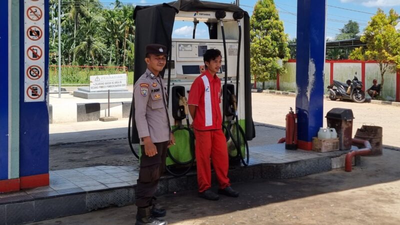 Polsek Menjalin Patroli dan Sambang SPBU Desa Sepahat, Cegah Penyalahgunaan BBM