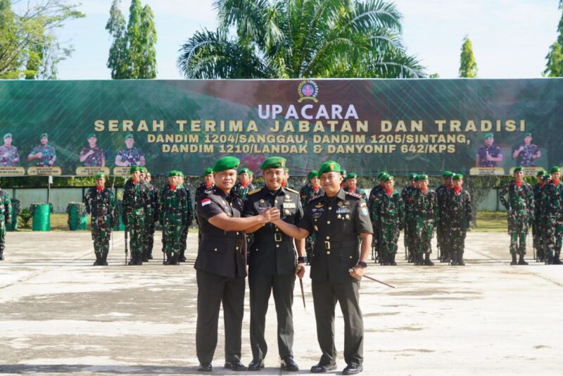 Danrem 121/Abw Pimpin Sertijab Dandim 1204/Sanggau, Letkol Inf Nurrachman Gindha Dradhizya Resmi Menjabat