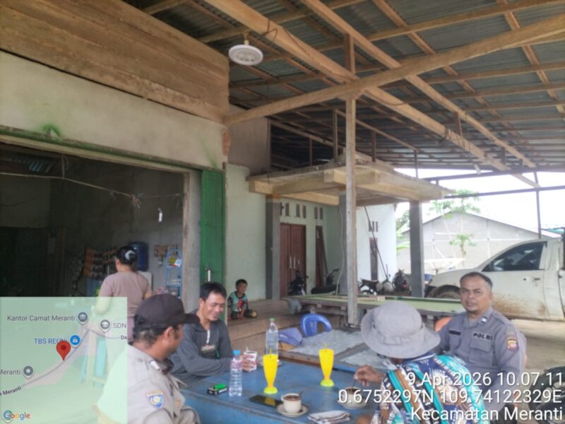 Duduk Santai Bersama Warga, Polsek Meranti Sampaikan Imbauan Kamtibmas
