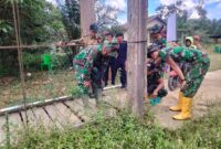 Kodim 1209/Bengkayang Siapkan Jembatan Gantung di Desa Tanjung, Akses Warga Kecamatan Teriak Segera Terbuka