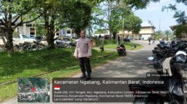 Giat Ibadah Minggu, Polsek Ngabang Menerjunkan Personelnya untuk Laksanakan Pengamanan