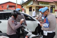 Pemeriksaan Kendaraan dan Identitas Anggota Dilakukan Saat Masuk Mapolres Melawi