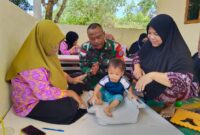 Serka Dwi Ariyanto Dampingi Posyandu di Dusun Camar Wulan, Warga Antusias