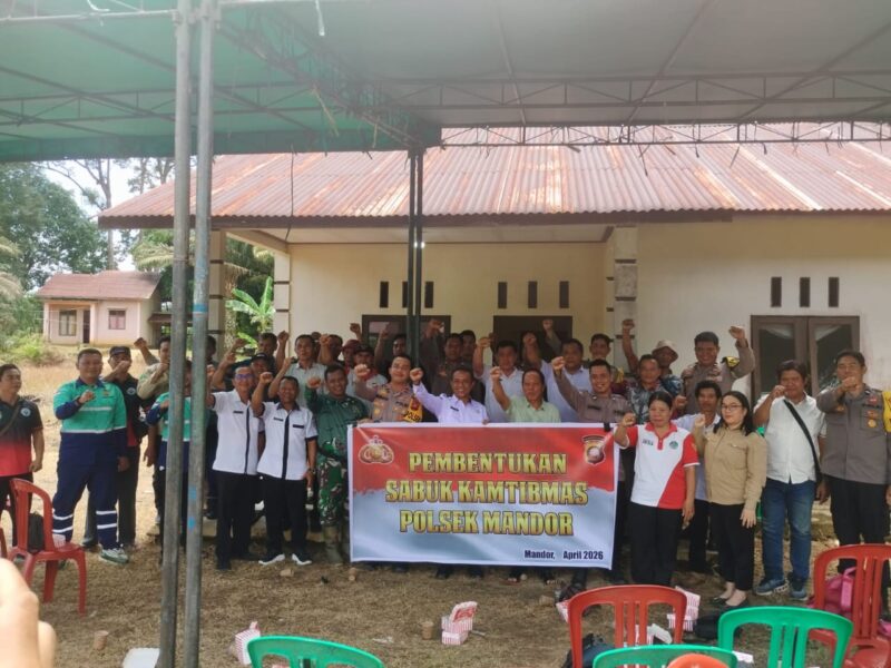 Pembentukan Sabuk Kamtibmas Polsek Mandor, Wujud Sinergi Jaga Keamanan Bersama