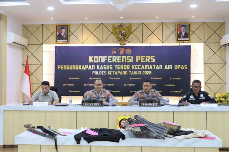 Pengungkapan Kasus Teror Air Upas, Polres Ketapang Amankan Senjata dan Barang Bukti