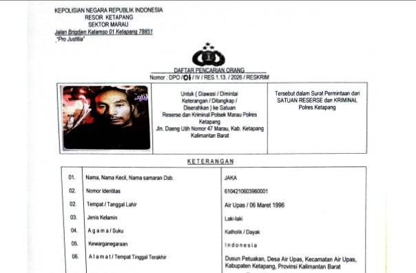 Polres Ketapang Terbitkan DPO, Buru Pelaku Penebar Teror di Kecamatan Air Upas