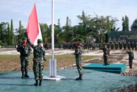 Kasiren Korem 121/Abw Kolonel Inf Arie Susanto Tekankan Disiplin dan Nasionalisme Prajurit Saat Upacara 17-an